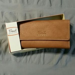 Fossil Popstitch Clutch, genuine leather
